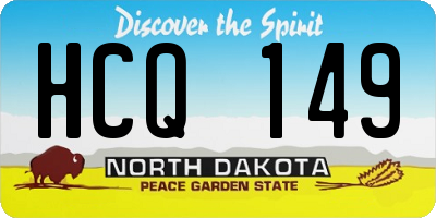ND license plate HCQ149