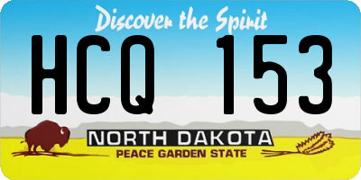 ND license plate HCQ153