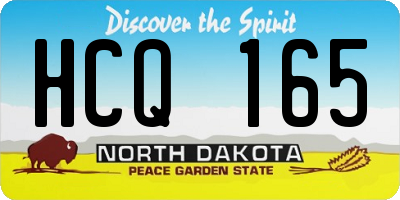 ND license plate HCQ165