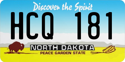 ND license plate HCQ181