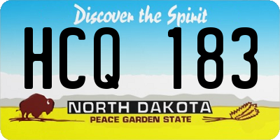 ND license plate HCQ183