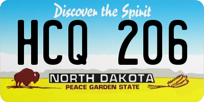 ND license plate HCQ206