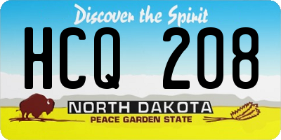 ND license plate HCQ208