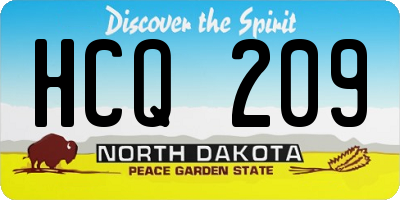 ND license plate HCQ209