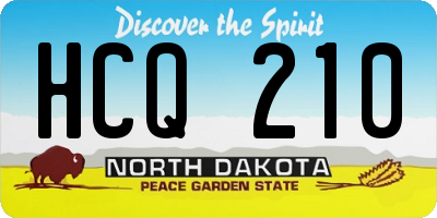 ND license plate HCQ210