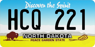 ND license plate HCQ221