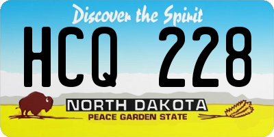 ND license plate HCQ228