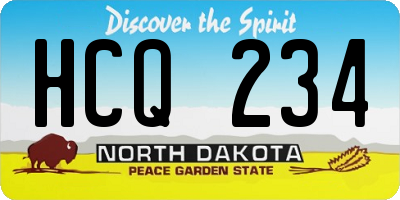 ND license plate HCQ234