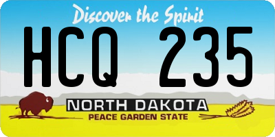 ND license plate HCQ235