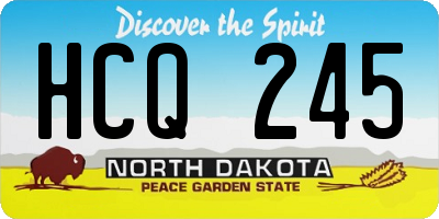 ND license plate HCQ245