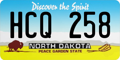 ND license plate HCQ258