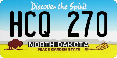 ND license plate HCQ270