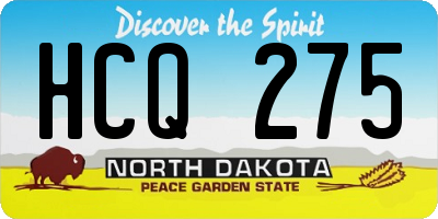 ND license plate HCQ275