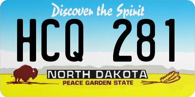ND license plate HCQ281