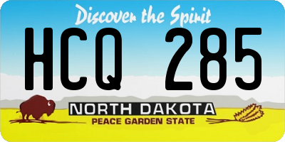 ND license plate HCQ285
