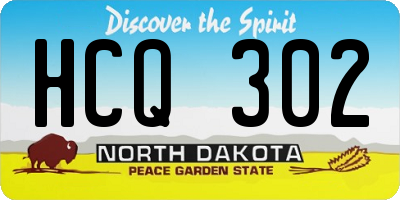 ND license plate HCQ302