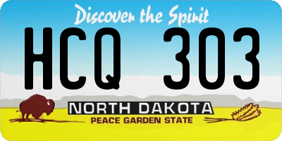 ND license plate HCQ303