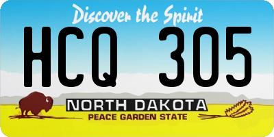 ND license plate HCQ305