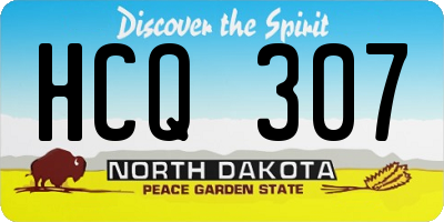 ND license plate HCQ307