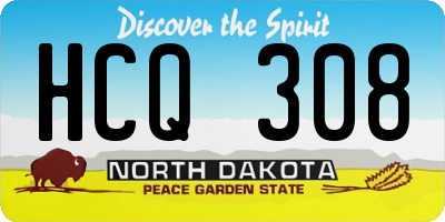 ND license plate HCQ308