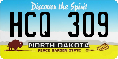ND license plate HCQ309