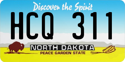 ND license plate HCQ311