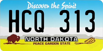 ND license plate HCQ313