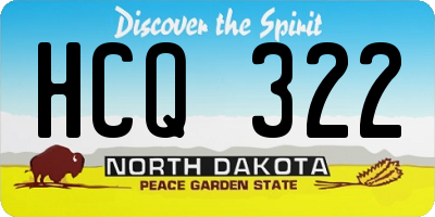 ND license plate HCQ322