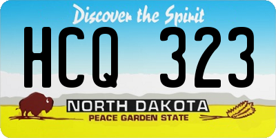 ND license plate HCQ323