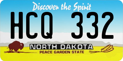 ND license plate HCQ332