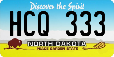 ND license plate HCQ333
