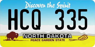 ND license plate HCQ335