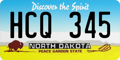 ND license plate HCQ345