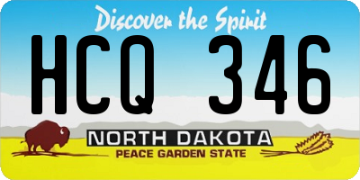 ND license plate HCQ346