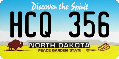 ND license plate HCQ356