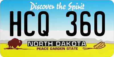 ND license plate HCQ360