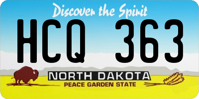 ND license plate HCQ363