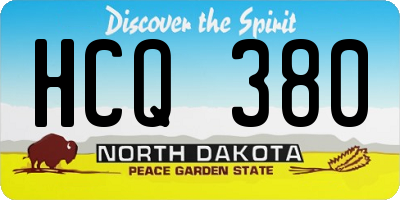 ND license plate HCQ380