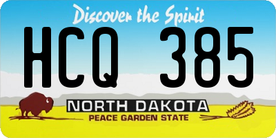 ND license plate HCQ385