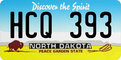 ND license plate HCQ393