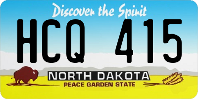 ND license plate HCQ415