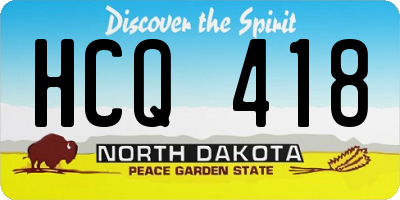 ND license plate HCQ418