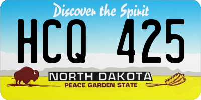 ND license plate HCQ425