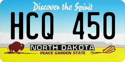 ND license plate HCQ450