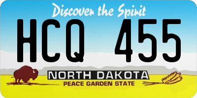 ND license plate HCQ455
