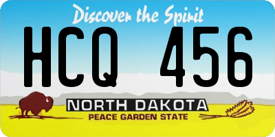 ND license plate HCQ456