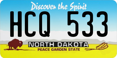 ND license plate HCQ533