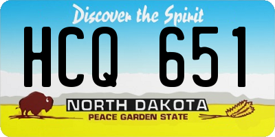 ND license plate HCQ651