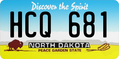 ND license plate HCQ681