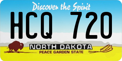 ND license plate HCQ720
